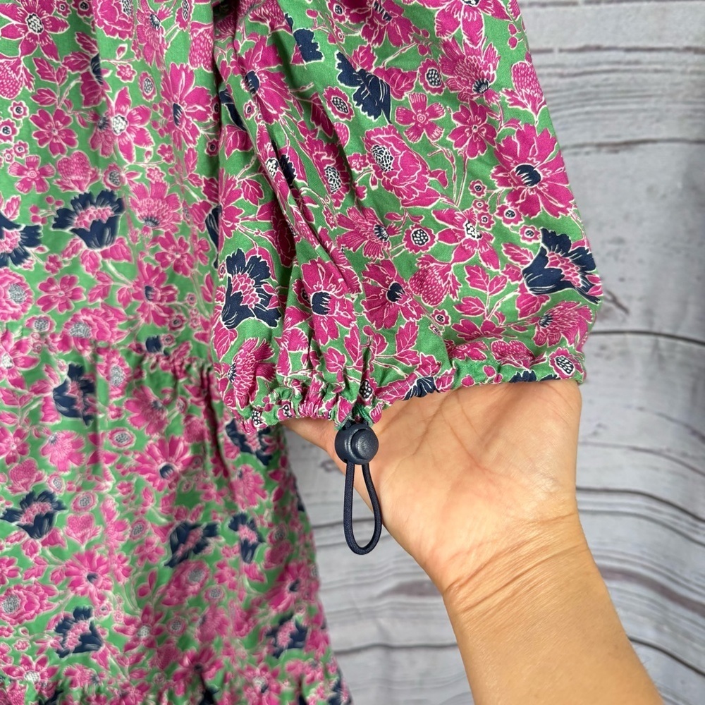 Anthropologie Sundry Ditzy Floral Cotton Dress Tiered Balloon Sleeve Size 1 (S) - Picture 6 of 11